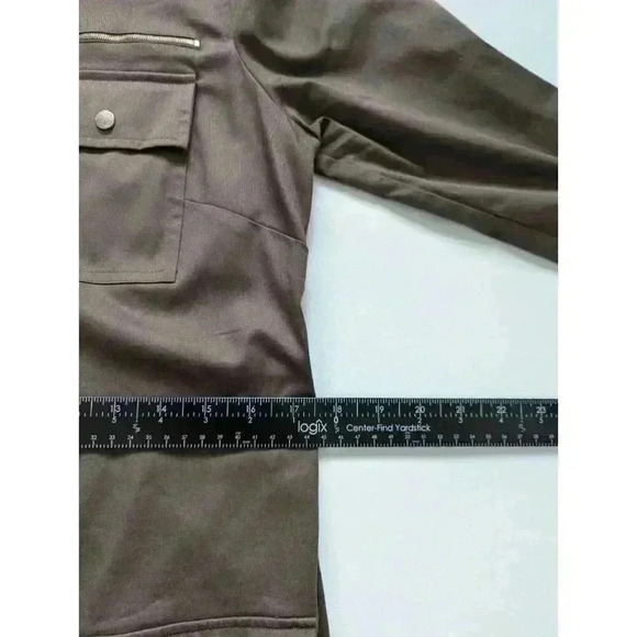 Etcetera Size 4 Bonvoyage Military Style Olive Green Snap Front Dress - Picture 10 of 11